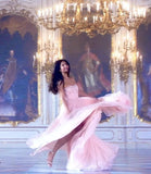 Niulatu A Line Sweetheart Chiffon Pink Sleeveless Evening Gown Prom Dresses SD1428
