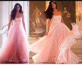 Niulatu A Line Sweetheart Chiffon Pink Sleeveless Evening Gown Prom Dresses SD1428