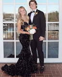 Niulatu Mermaid Sweetheart Neckline Sequin Black Girl Red Evening Gown Prom Dresses SD1430