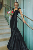 Niulatu Mermaid Straps Neckline Pink Satin Backless Evening Gown Prom Dresses SD1431