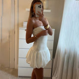 Niulatu Women Sleeveless Strapless Mini Dress Summer 16th Birthday Dresses SD1437