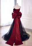 Niulatu Mermaid Off The Shoulder Burgundy Long Party Dress Satin Prom Dresses SD1477