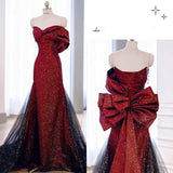 Niulatu Mermaid Off The Shoulder Burgundy Long Party Dress Satin Prom Dresses SD1477