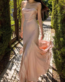 Niulatu Satin Bodycon Mermaid Maxi Dress Prom Dresses Evening Dress SD1492