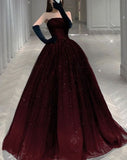 Niulatu Strapless A-line Tulle Prom Dress,Chic Evening Dress SD1497