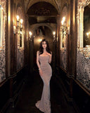 Niulatu Mermaid Spaghetti Straps Sequin Long Evening Dress Prom Dresses SD1509