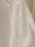 Niulatu A line Straps White Travel Vacation Dresses Short Satin Birthday Dress SD150