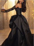 Niulatu Ball Gown Strapless Burgundy Long Slit Party Dress Prom Dresses SD1513