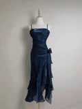 Niulatu Mermaid Spaghetti Straps Satin Long Party Dress Prom Dresses SD1523