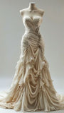 Niulatu Mermaid Sweetheart Chiffon Ruffles Long Wedding Dress SD1530