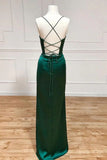 Niulatu Spaghetti Straps Corset Satin Prom Dress with Split SD1533
