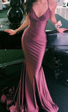 Niulatu Mermaid Spaghetti Straps Satin Night Party Dress Long Prom Dresses SD1535