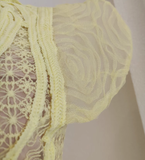 Niulatu A line Scoop Yellow Short Sleeves Lace Vacation Dress Women Dresses SD153