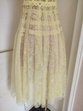 Niulatu A line Scoop Yellow Short Sleeves Lace Vacation Dress Women Dresses SD153