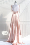 Niulatu Line Pink Long Prom Dresses Formal Graduation Party Dress Evening Dress SD1545