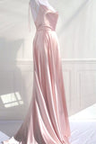 Niulatu Line Pink Long Prom Dresses Formal Graduation Party Dress Evening Dress SD1545