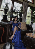 Niulatu Sheath Royal Blue Long Prom Dresses Formal Graduation Party Dress Evening Dress SD1546