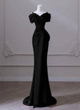 Niulatu Mermaid Black Long Prom Dresses Formal Graduation Party Dress Evening Dress SD1554