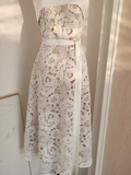 Niulatu A line Spaghetti Straps Champagne Lace Vacation Dress Women Dresses SD155