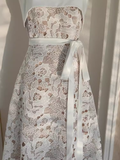 Niulatu A line Spaghetti Straps Champagne Lace Vacation Dress Women Dresses SD155