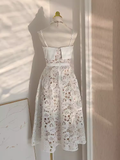 Niulatu A line Spaghetti Straps Champagne Lace Vacation Dress Women Dresses SD155