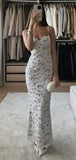 Niulatu Spaghetti Strap Sleeveless Mermaid Lace Evening Prom Dresses SD1562