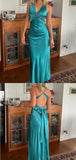 Niulatu Sexy V-neck Sleeveless Mermaid Satin Evening Prom Dresses SD1565