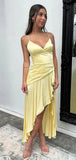 Niulatu Sexy V-neck Sleeveless Mermaid Satin Evening Prom Dresses SD1566