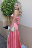 Niulatu Sweetheart Sleeveless A Line Satin Long Evening Prom Dresses SD1568