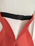 Niulatu A line Strapless Rust Red Vacation Dress Satin Women Dresses SD156