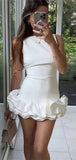 Niulatu Sleeveless Sheath Satin Homecoming Dresses For Party Prom Dresses SD1576
