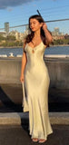 Niulatu Strap Sleeveless Mermaid Satin Evening Prom Dresses SD1577