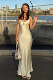 Niulatu Strap Sleeveless Mermaid Satin Evening Prom Dresses SD1577