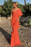 Niulatu shoulder Sleeveless Mermaid Jersey Evening Prom Dresses SD1580