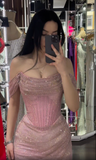 Niulatu Off-shoulder Sleeveless Mermaid Satin Long Evening Prom Dresses SD1582