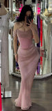 Niulatu Off-shoulder Sleeveless Mermaid Satin Long Evening Prom Dresses SD1582
