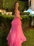 Niulatu Sleeveless A-line Tulle Long Prom Dresses For Party SD1586