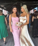 Niulatu Sweetheart Sleeveless Mermaid Satin Long Evening Prom Dresses SD1587