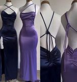 Niulatu Mermaid Straps Sleeveless Floor Length Backless Evening Dress Prom Dresses SD1597