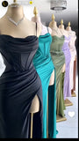 Niulatu Mermaid Spaghetti Straps Black Long Evening Dress Backless Prom Dresses SD1606