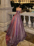 Niulatu A Line Sweetheart Sequin Lilac Floor Length Evening Dress Prom Dresses SD1607