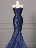 Niulatu Mermaid Sweetheart Navy Blue Floor Length Evening Dress Prom Dresses SD1608
