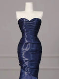 Niulatu Mermaid Sweetheart Navy Blue Floor Length Evening Dress Prom Dresses SD1608