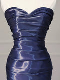 Niulatu Mermaid Sweetheart Navy Blue Floor Length Evening Dress Prom Dresses SD1608