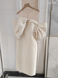 Niulatu Sheath Strapless Ivory Vacation Dress Satin Women Dresses SD160