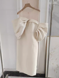 Niulatu Sheath Strapless Ivory Vacation Dress Satin Women Dresses SD160