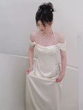 Niulatu Mermaid Off The Shoulder Ivory Wedding Dresses With Train Bridal Gowns SD1636