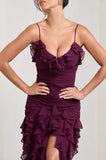 Niulatu Mermaid Spaghetti Straps Ankle Length Chiffon Evening Dress Prom Dresses SD1642