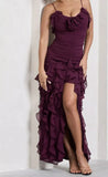 Niulatu Mermaid Spaghetti Straps Ankle Length Chiffon Evening Dress Prom Dresses SD1642