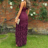 Niulatu Mermaid Spaghetti Straps Ankle Length Chiffon Evening Dress Prom Dresses SD1642